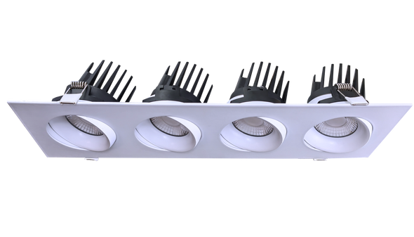 3.5” Four Head Multiple Gimbal White - alternate image 2